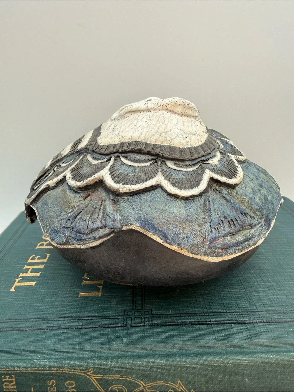 Vintage Studio Art Pottery Sculptural Vessel textured, scalloped design